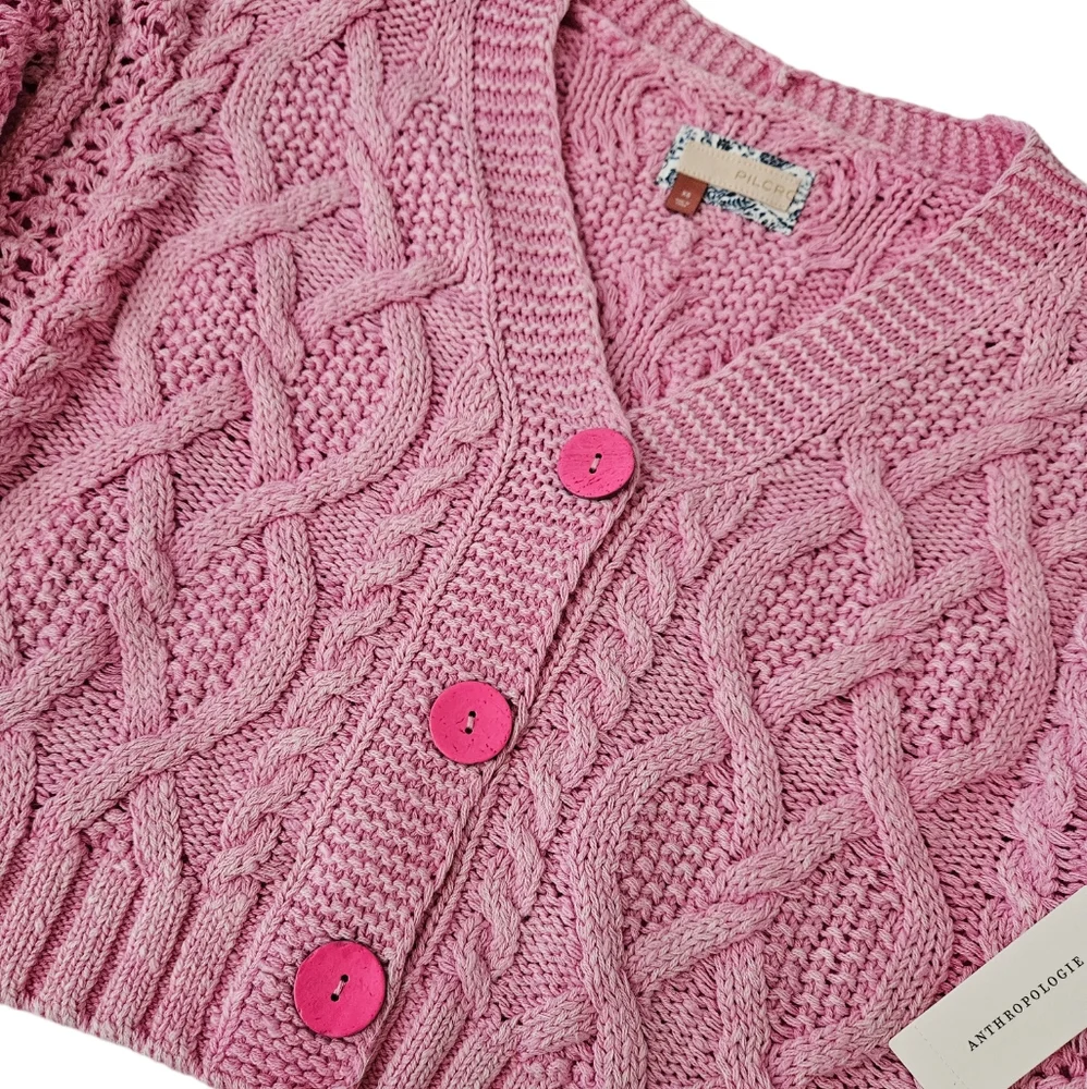 Anthropologie Pilcro Cable Knit Cardigan Sweater - Picture 4 of 8